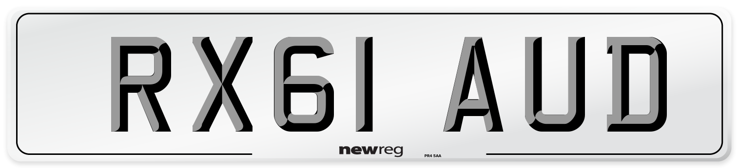 RX61 AUD Number Plate from New Reg